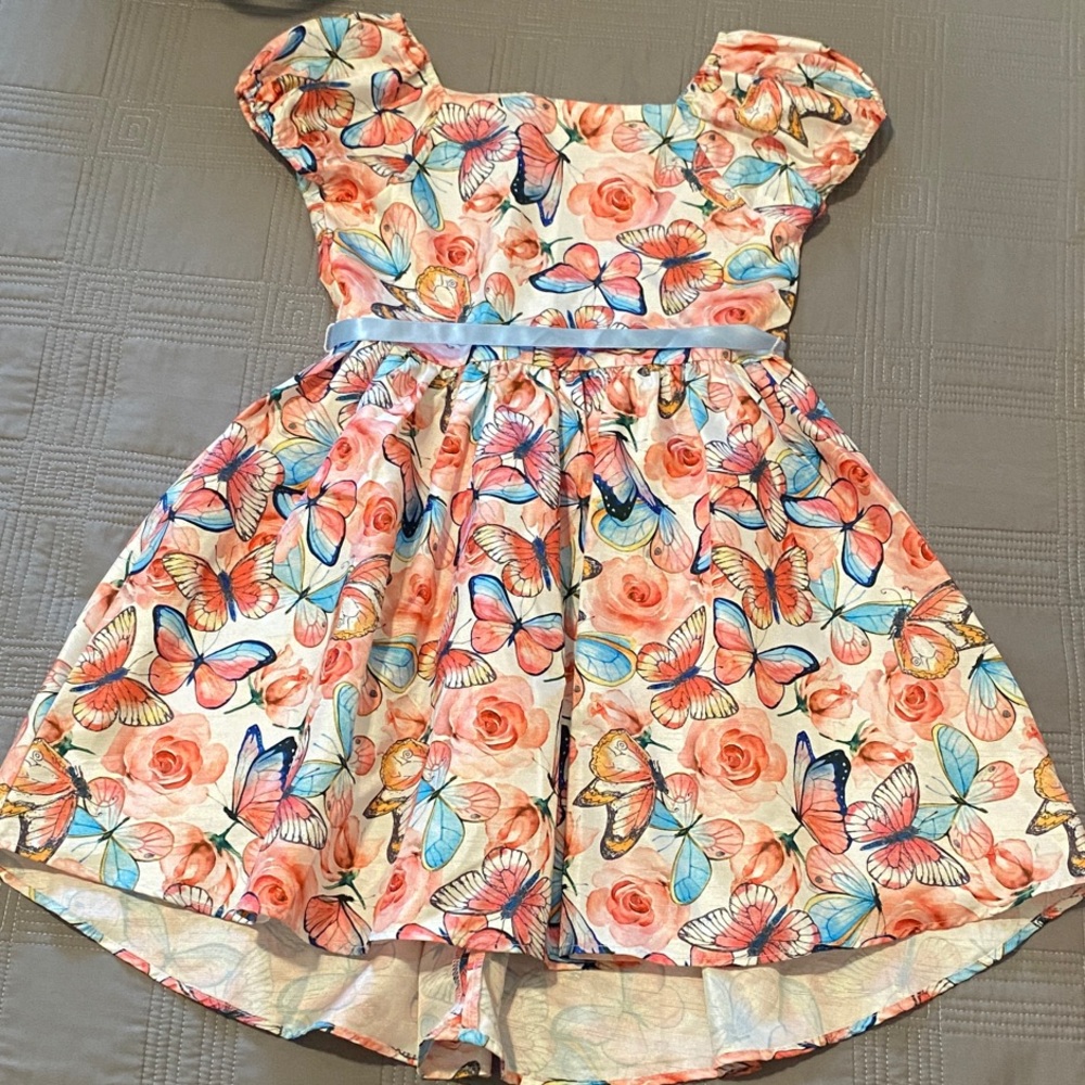 Little Angels by US Angels Girls Dress Cap Sleeve Butterfly Size 6X